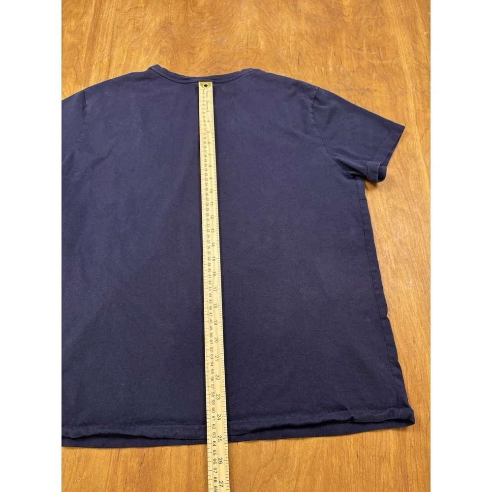 Mens Polo Ralph Lauren V Neck Short Sleeve Tee‎ Shirt Blue Red Horse Size L